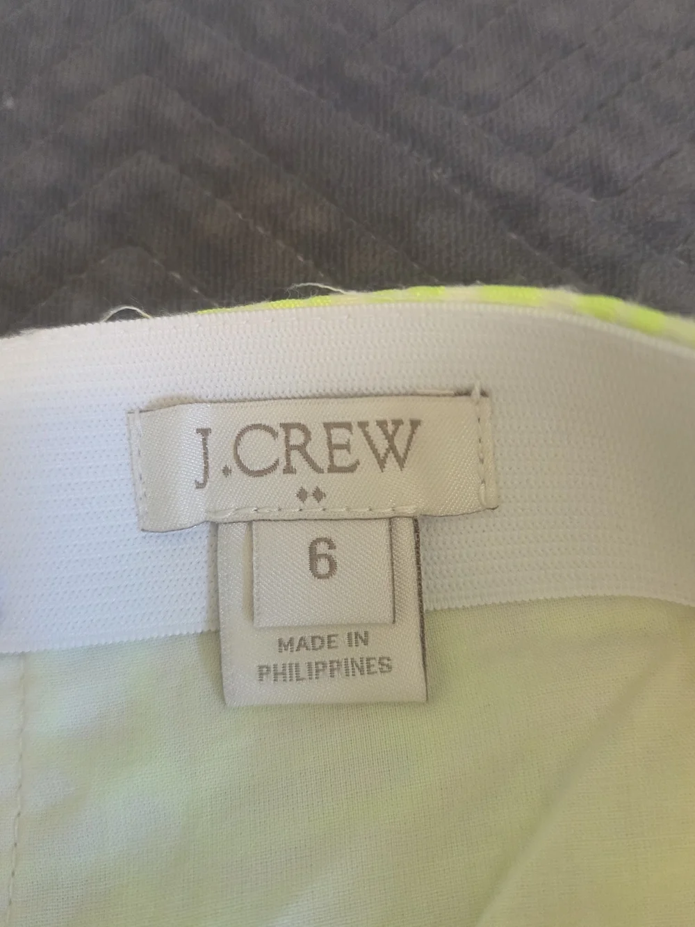 J. Crew Neon Lime Textured A-Line Skirt with Geometric Jacquard